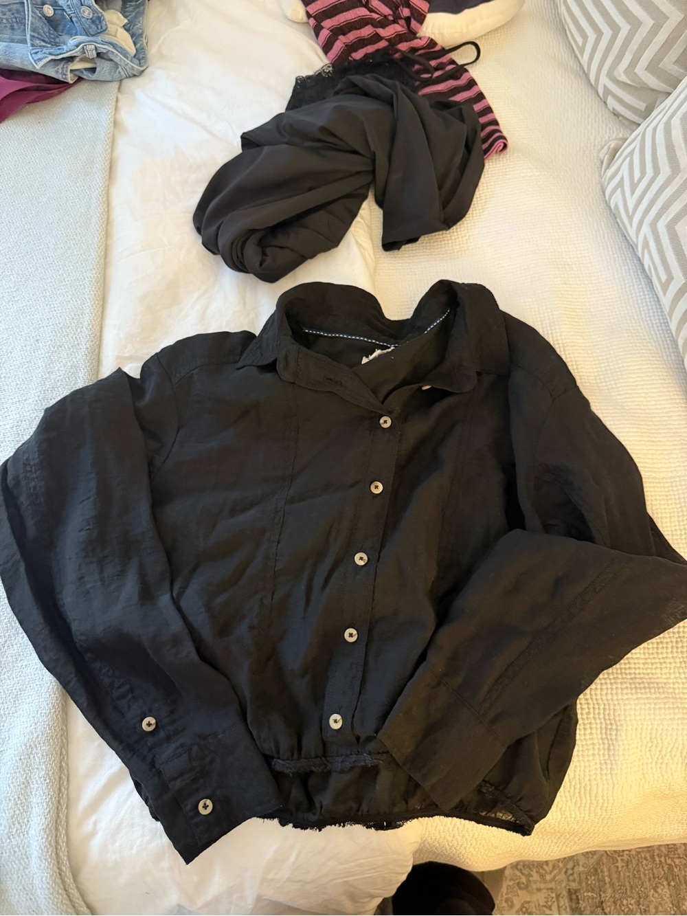 Pilcro Black Button-Down Lightweight Shirt